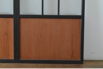 アンティーク建具　上質な和の空間を演出できるガラス帯戸3枚セット(引き戸、ガラス戸)(R-064938)