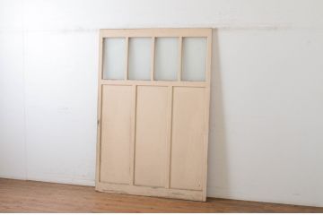 アンティーク建具　ペイント仕上げ限定　レトロな雰囲気を醸し出す幅広ガラス戸1枚(引き戸)(R-064939)