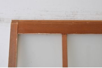アンティーク建具　ペイント仕上げ限定　レトロな雰囲気を醸し出す幅広ガラス戸1枚(引き戸)(R-064939)