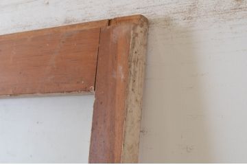 アンティーク建具　ペイント仕上げ限定　レトロな雰囲気を醸し出す幅広ガラス戸1枚(引き戸)(R-064939)
