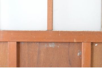 アンティーク建具　ペイント仕上げ限定　レトロな雰囲気を醸し出す幅広ガラス戸1枚(引き戸)(R-064939)