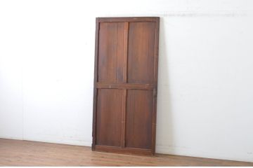 アンティーク建具　古い洋館の素朴な引き戸1枚(板戸)(R-064940)
