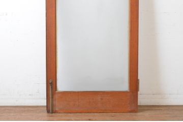 アンティーク建具　シンプルで取り入れやすい大判ガラスのドア1枚(扉、木製ドア、ガラス戸)(R-064942)