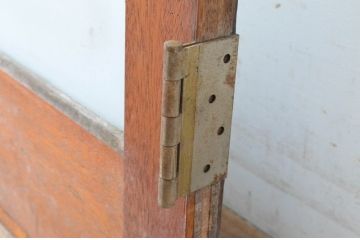 アンティーク建具　シンプルで取り入れやすい大判ガラスのドア1枚(扉、木製ドア、ガラス戸)(R-064942)