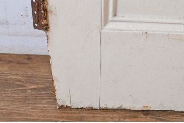 イギリスアンティーク!　ペイント仕上げ限定!　可愛い鳥のガラス絵とステンドグラス入りのペイントドア1枚(英国、玄関ドア、玄関扉、建具)(R-064943)