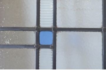 イギリスアンティーク　凝ったデザインが空間のアクセントになるステンドグラスドア1枚(ガラス扉、建具、英国)(R-064944)
