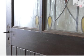 イギリスアンティーク　重厚な雰囲気と可愛らしさを兼ね備えたステンドグラスドア1枚(扉、建具、英国)(R-064945)