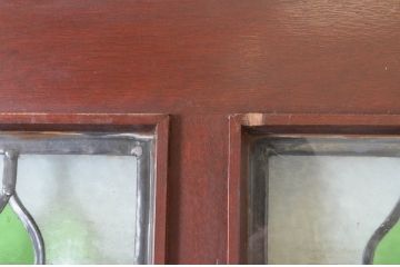 イギリスアンティーク　色鮮やかなデザインが目を惹く、重厚感のあるステンドグラスドア1枚(扉、建具、英国)(R-064946)