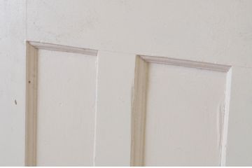 イギリスアンティーク　ペイント仕上げ限定!　ステンドグラス入りのシンプルなペイントドア1枚(玄関ドア、玄関扉、英国)(R-064949)