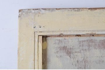 海外アンティーク!ペイント仕上げ限定!かわいいデザインのペイントドア1対(一対2枚セット、玄関ドア、玄関扉、建具、両開き扉、両開きドア)(R-064953)
