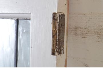 イギリス(英国)アンティーク!ペイント仕上げ限定!大きなステンドグラス入りの豪華なペイントドア1枚(玄関ドア、玄関扉、建具)(R-064954)