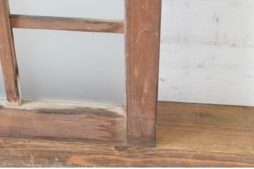 アンティーク建具　大正ロマン　凝ったデザインとレトロな佇まいが目を惹くガラス窓2枚セット(引き戸、ガラス戸)(R-064968)