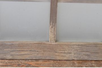 アンティーク建具　大正ロマン　凝ったデザインとレトロな佇まいが目を惹くガラス窓2枚セット(引き戸、ガラス戸)(R-064968)