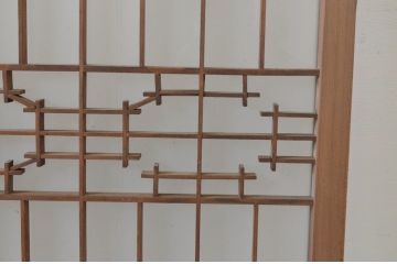 ビンテージ建具　組子入り　和の情緒溢れる書院戸1枚(フィックス窓、明り取り、明かり取り、ガラス戸、ヴィンテージ)(R-064970)