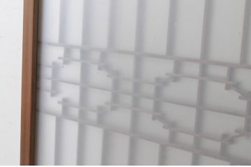 ビンテージ建具　組子入り　和の情緒溢れる書院戸1枚(フィックス窓、明り取り、明かり取り、ガラス戸、ヴィンテージ)(R-064970)