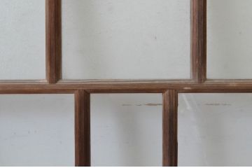 アンティーク建具　大正ロマン　どこか懐かしさを感じるガラス窓3枚セット(引き戸)(R-064971)