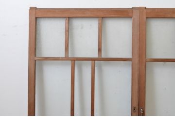 アンティーク建具　大正ロマン　どこか懐かしさを感じるガラス窓3枚セット(引き戸)(R-064971)