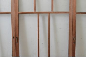 アンティーク建具　大正ロマン　どこか懐かしさを感じるガラス窓3枚セット(引き戸)(R-064971)
