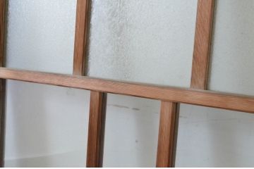 アンティーク建具　大正ロマン　どこか懐かしさを感じるガラス窓3枚セット(引き戸)(R-064971)
