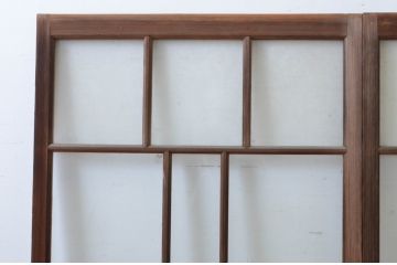 アンティーク建具　大正ロマン　どこか懐かしさを感じるガラス窓2枚セット(引き戸)(R-064972)