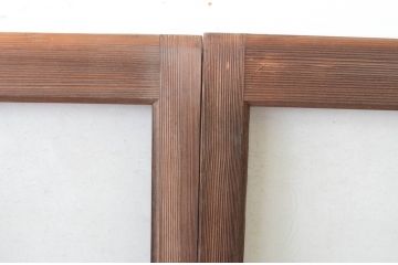アンティーク建具　大正ロマン　どこか懐かしさを感じるガラス窓2枚セット(引き戸)(R-064972)