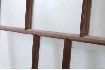 アンティーク建具　大正ロマン　どこか懐かしさを感じるガラス窓2枚セット(引き戸)(R-064972)