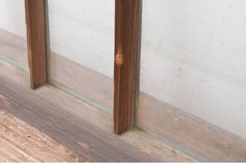 アンティーク建具　大正ロマン　どこか懐かしさを感じるガラス窓2枚セット(引き戸)(R-064972)