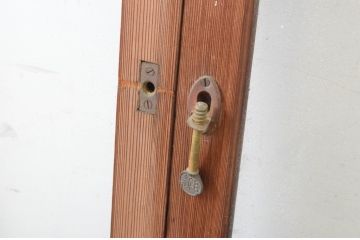 アンティーク建具　大正ロマン　どこか懐かしさを感じるガラス窓2枚セット(引き戸)(R-064972)