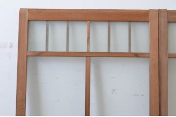 アンティーク建具　大正ロマンな雰囲気香るガラス窓3枚セット(引き戸、ガラス戸)(R-064973)