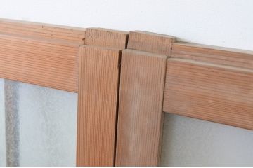 アンティーク建具　大正ロマンな雰囲気香るガラス窓3枚セット(引き戸、ガラス戸)(R-064973)