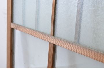 アンティーク建具　大正ロマンな雰囲気香るガラス窓3枚セット(引き戸、ガラス戸)(R-064973)
