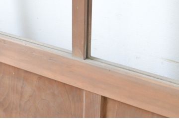アンティーク建具　大正ロマン　ノスタルジックな雰囲気が漂う幅広引き戸2枚セット(ガラス戸)(R-064974)