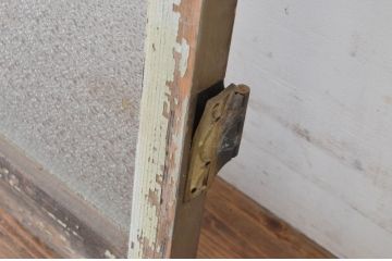 アンティーク建具　ペイント仕上げ限定　古い洋館で使われていた両開き窓と回転窓のセット(突き出し窓、ガラス扉、明かり取り、明り取り)(R-064975)