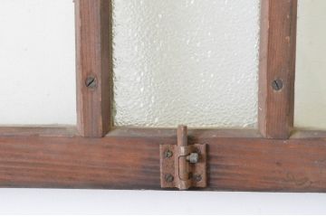 アンティーク建具　ペイント仕上げ限定　古い洋館で使われていた両開き窓と回転窓のセット(突き出し窓、ガラス扉、明かり取り、明り取り)(R-064976)