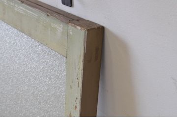 アンティーク建具　ペイント仕上げ限定　古い洋館で使われていた両開き窓と回転窓のセット(突き出し窓、ガラス扉、明かり取り、明り取り)(R-064977)