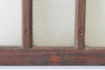 アンティーク建具　ペイント仕上げ限定　古い洋館で使われていた両開き窓と回転窓のセット(突き出し窓、ガラス扉、明かり取り、明り取り)(R-064977)