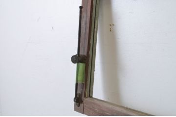 アンティーク建具　ペイント仕上げ限定　古い洋館で使われていた両開き窓と回転窓のセット(突き出し窓、ガラス扉、明かり取り、明り取り)(R-064978)