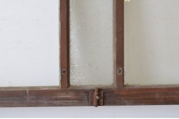 アンティーク建具　ペイント仕上げ限定　古い洋館で使われていた両開き窓と回転窓のセット(突き出し窓、ガラス扉、明かり取り、明り取り)(R-064978)