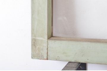 アンティーク建具　ペイント仕上げ限定　古い洋館で使われていた両開き窓と回転窓のセット(突き出し窓、ガラス扉、明かり取り、明り取り)(R-064979)