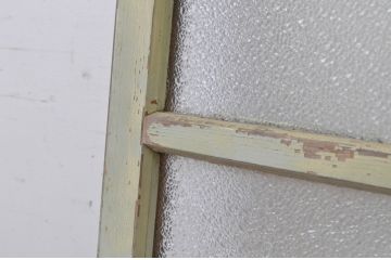 アンティーク建具　ペイント仕上げ限定　古い洋館で使われていた両開き窓と回転窓のセット(突き出し窓、ガラス扉、明かり取り、明り取り)(R-064979)