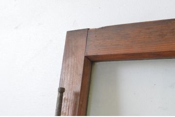 アンティーク建具　ペイント仕上げ限定　古い洋館で使われていた両開き窓と回転窓のセット(突き出し窓、ガラス扉、明かり取り、明り取り)(R-064979)
