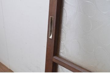 アンティーク建具　どこか懐かしい雰囲気香る横桟のガラス窓2枚セット(引き戸、ガラス戸)(R-064983)