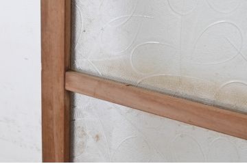 アンティーク建具　どこか懐かしい雰囲気香る横桟のガラス窓2枚セット(引き戸、ガラス戸)(R-064983)