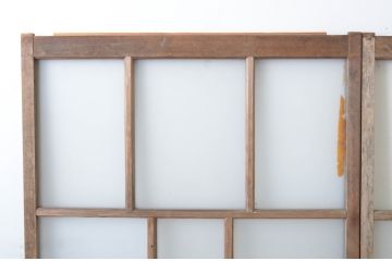 アンティーク建具　趣ある木味が魅力のガラス窓2枚セット(引き戸、ガラス戸)(R-064986)