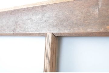 アンティーク建具　趣ある木味が魅力のガラス窓2枚セット(引き戸、ガラス戸)(R-064986)