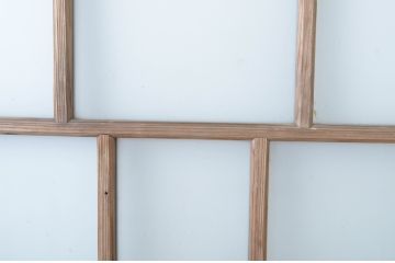 アンティーク建具　趣ある木味が魅力のガラス窓2枚セット(引き戸、ガラス戸)(R-064986)