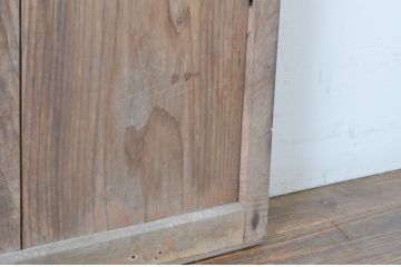 アンティーク建具　趣ある木味が魅力のガラス窓2枚セット(引き戸、ガラス戸)(R-064986)