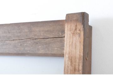 アンティーク建具　趣ある木味が魅力のガラス窓2枚セット(引き戸、ガラス戸)(R-064986)