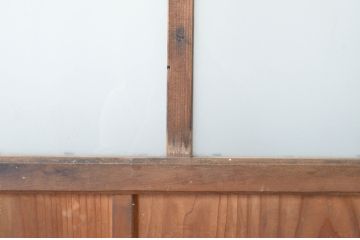 アンティーク建具　趣ある木味が魅力のガラス窓2枚セット(引き戸、ガラス戸)(R-064986)