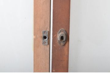アンティーク建具　趣ある木味が魅力のガラス窓2枚セット(引き戸、ガラス戸)(R-064986)